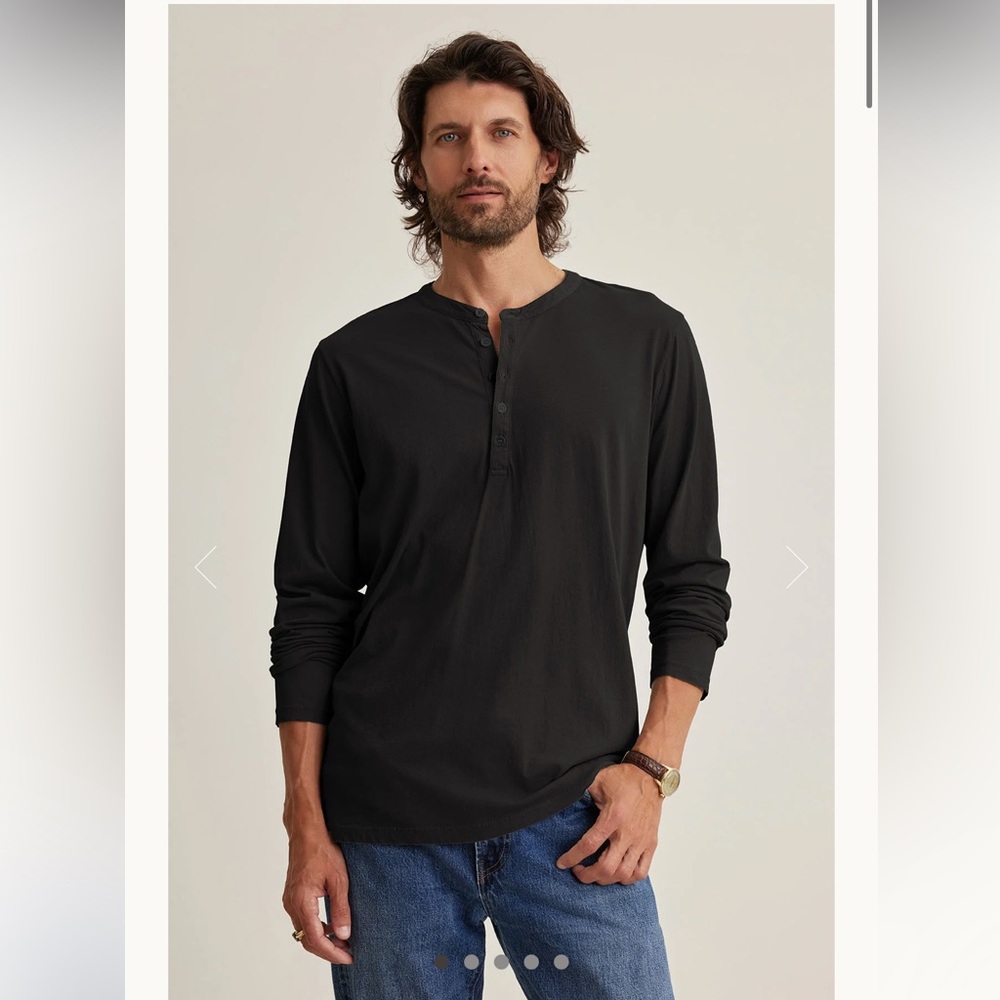 Velvet Men's Charcoal Long Sleeve Henley
